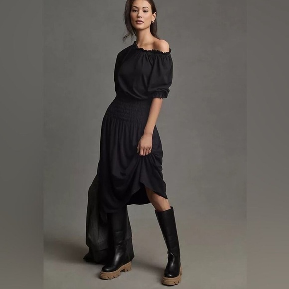 Sundry for Anthropologie Smocked Waist Midi Dress Size 2 - Picture 1 of 11